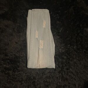 ROMWE Faded Gray Boyfriend Jeans with Distressed Details